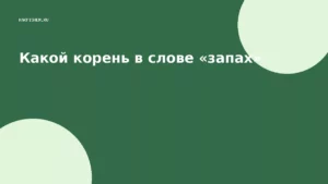 Какой корень в слове «запах»