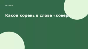 Какой корень в слове «ковер»