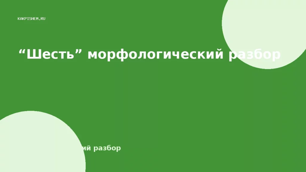 “Шесть” морфологический разбор