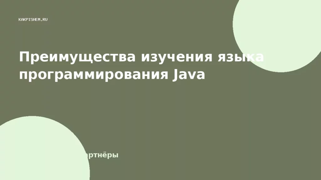 Преимущества изучения языка программирования Java