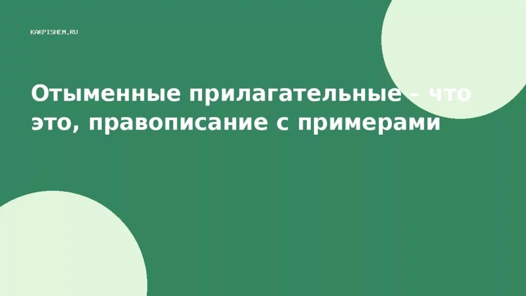 Отыменные прилагательные – что это, правописание с примерами