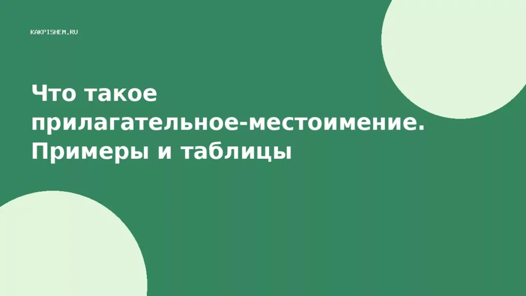 Что такое прилагательное-местоимение. Примеры и таблицы