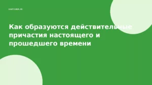 Как образуются действительные причастия настоящего и прошедшего времени